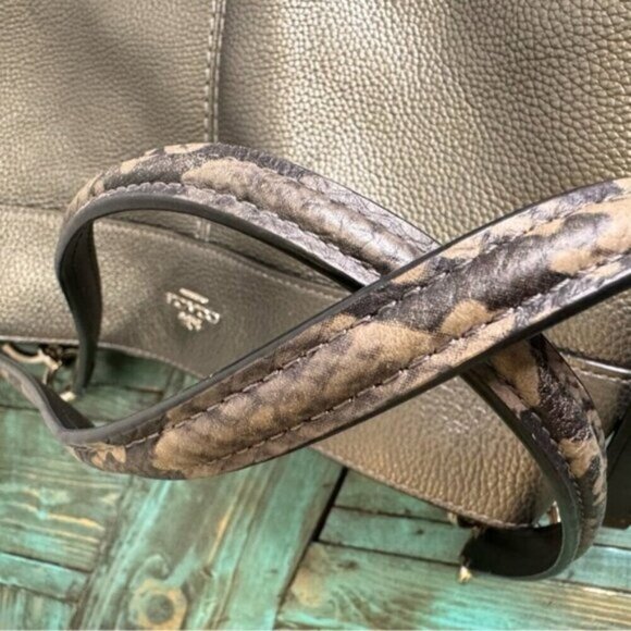 Coach Lexy Pebble Leather Shoulder Hobo Bag Gunmetal - Picture 6 of 15